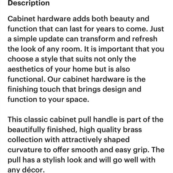 Mid Century Modern Curved Brushed Brass Drawer Pulls Set of Two - Picture 4 of 4